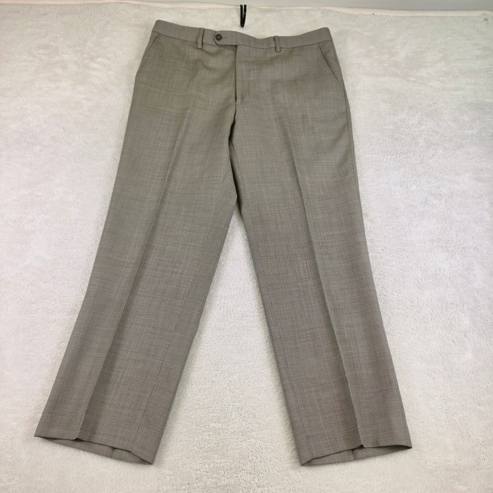 Linea Naturale Luxe Mens 35 Wool Dress Pants Tan Brown Made in Italy Zignone